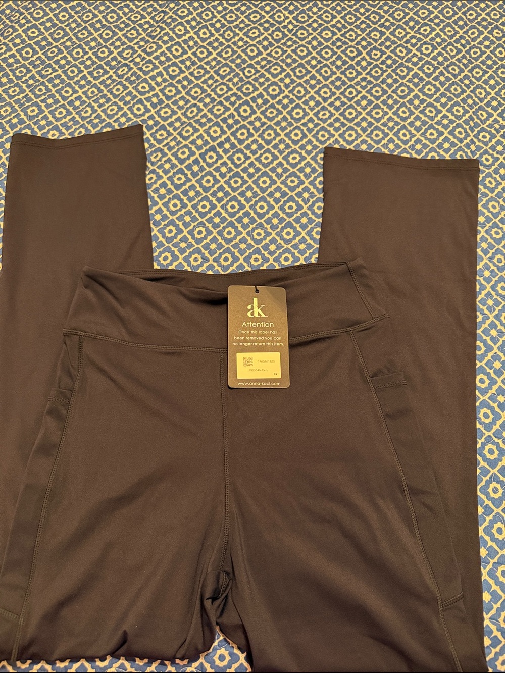 dk active Brown Girls' Stretch Leggings with Side Pockets
